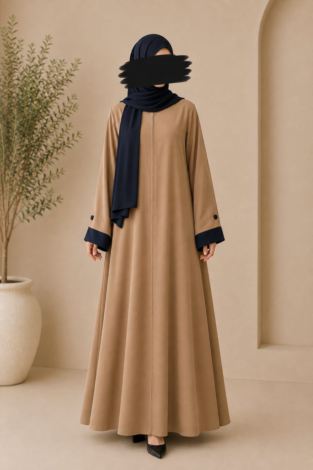 Luna Contrast Everyday Abaya