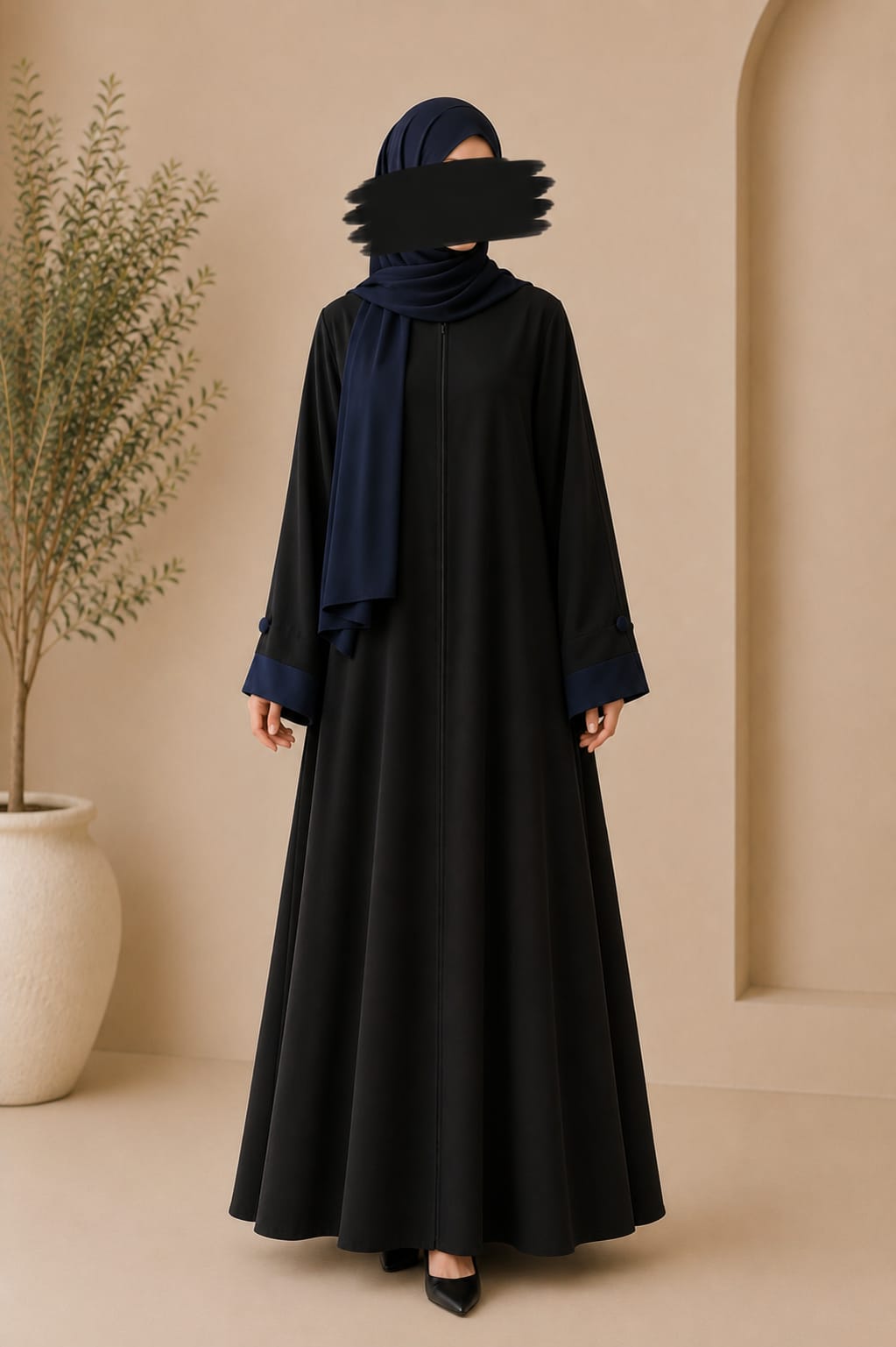 Luna Contrast Everyday Abaya